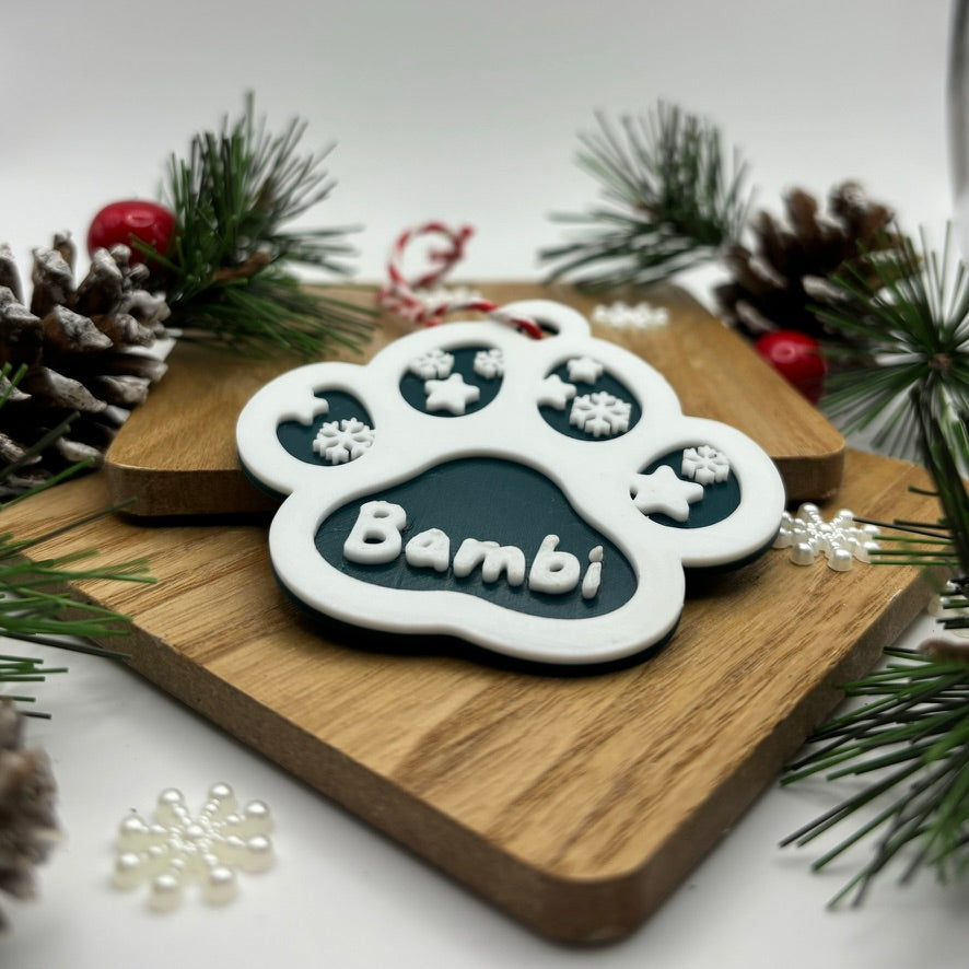 Snowflake Paw Christmas Decoration