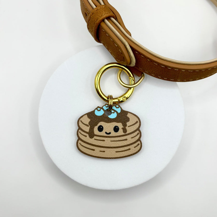 Keychain with a pancake design on a white background