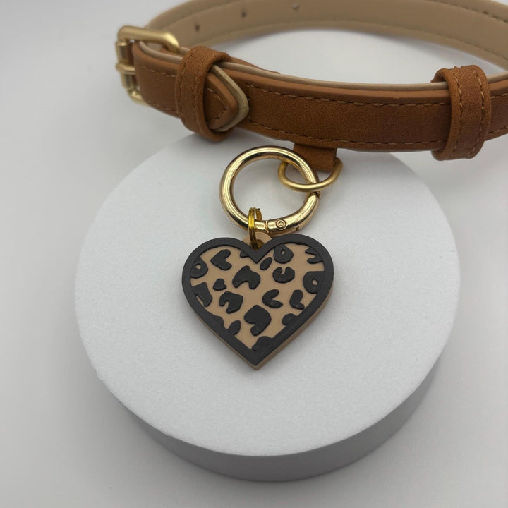Leopard Print Heart Tag