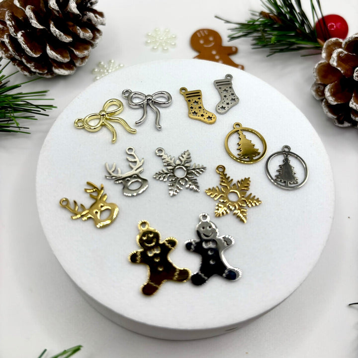 Tag Charm Christmas (metal)