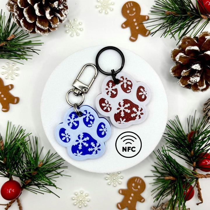Snowflake Paw Print - Smart NFC Tag