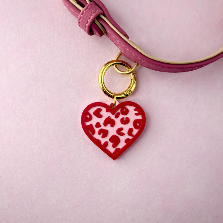 Leopard Print Heart Tag