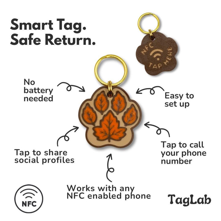 Smart NFC Autumn Paw Tag